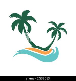 Beach logo design Vector stock illustration isolated Stock Vector