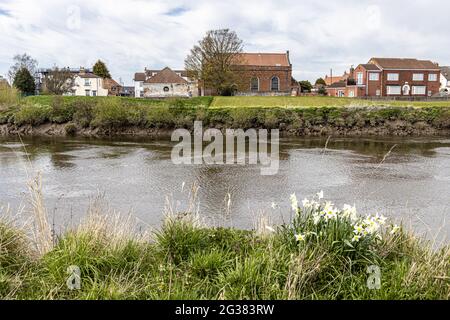 The village of West Stockwith beside the River Trent, Nottinghamshire UK Stock Photo