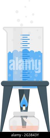 Chemistry experiment water evaporation vector isolated on white Stock Vector