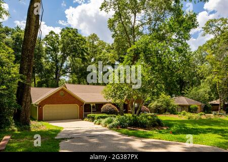 Tallahassee, FL, USA - May 12, 2021: Single family house in Tallahassee Florida USA Stock Photo