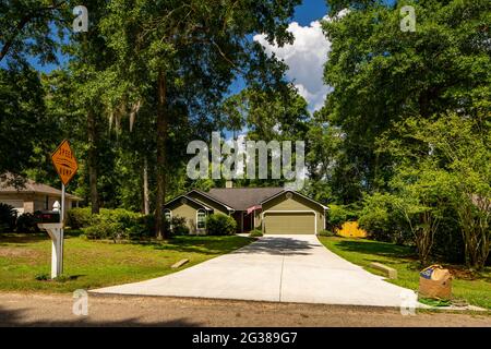 Tallahassee, FL, USA - May 12, 2021: Single family house in Tallahassee Florida USA Stock Photo