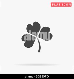 Shamrock leaf flat vector icon. Hand drawn style design illustrations. Stock Vector