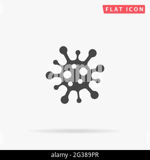 Coronavirus Bacteria Cell flat vector icon. Hand drawn style design illustrations. Stock Vector