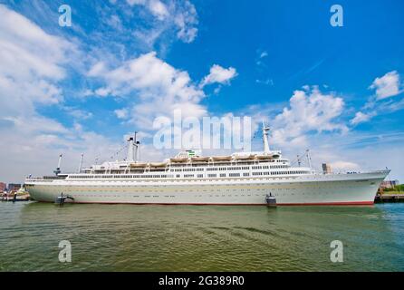 Cruise vessel in the port of Genoa, Italy Stock Photo