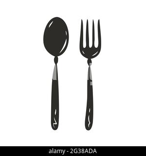 Spoon and fork symbol. Food concept vector illustration Stock Vector