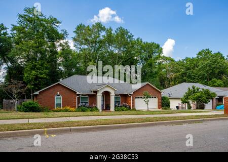 Tallahassee, FL, USA - May 12, 2021: Single family house in Tallahassee Florida USA Stock Photo