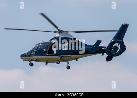 SAS British Army Special Forces helicopter flying security for US President Joe Biden at London Heathrow Airport, UK, for trip to meet the Queen Stock Photo