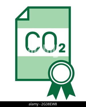 Co2 emissions trading symbol ETS license vector icon Stock Vector