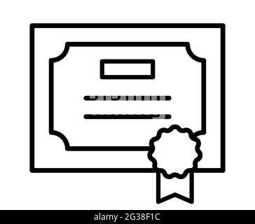 License certificate document paper patent award page symbol vector illustration icon Stock Vector