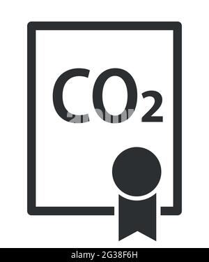 Co2 emissions trading symbol license vector icon Stock Vector