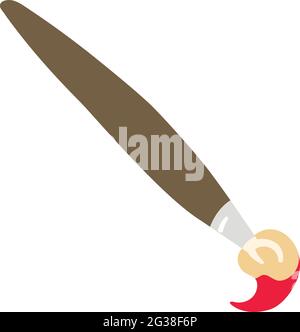 Artist Paint Brush Vector Isolated on White Background. Children Book Illustration Graphics. Tools used by Artist Vector Graphics. Stock Vector