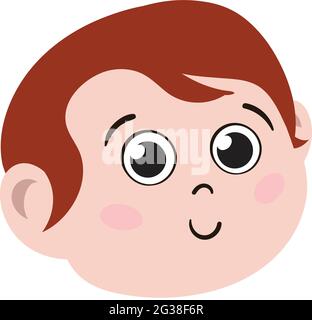 Cute Redhead kid Face. Cute and Adorable Boy Child with Red hair. Cute Face with Innocent Expressions looking Happy. Smiling Face. Happy Face. Stock Vector