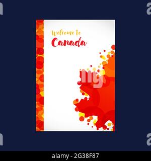 Welcome to Canada A4 folder concept. Isolated abstract graphic design template. Creative cover. Calligraphic lettering. Decorative brush calligraphy, Stock Vector