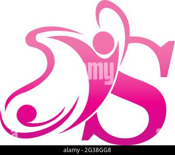 Letter S butterfly and success human icon logo design illustration vector Stock Vector