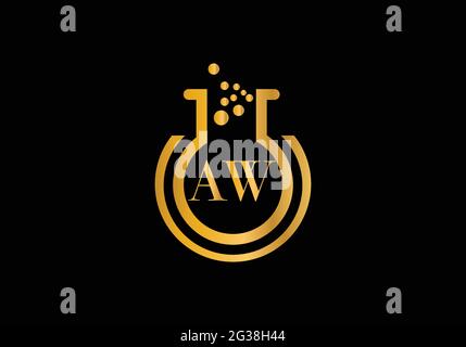 Initial Laboratory with Letter A W Creative Modern Business Typography Vector Template. Stock Vector