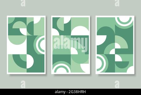 Set of art works in bauhaus style Stock Vector
