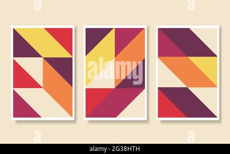 Set of art works in Bauhaus style Stock Vector