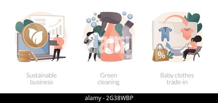 Environmentally friendly business abstract concept vector illustrations. Stock Vector