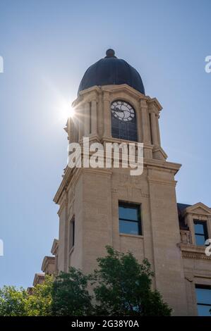 Lethbridge's historic post office building in summer. Stock Photo
