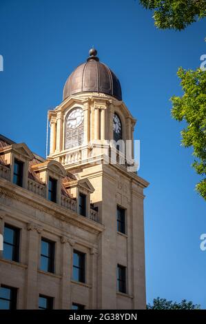 Lethbridge's historic post office building in summer. Stock Photo