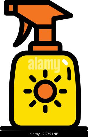 Sun cream color flat icon. Sunblock vector icon in simple style for web design isolated on white background Stock Vector