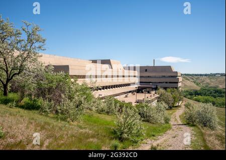 Lethbridge, Alberta - June 13, 2021:   Facade of buildings at the University of Lethbridge. Stock Photo