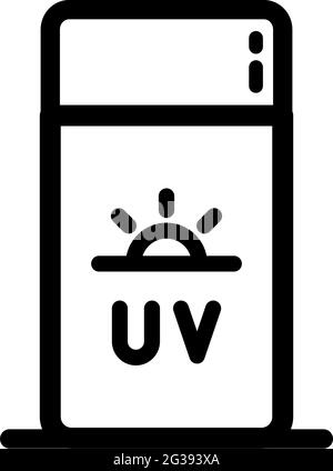 Sun cream icon. Outline Sunblock vector icon for web design isolated on white background Stock Vector