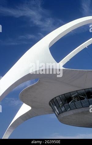 Detail of Theme Building restaurant at LAX in Los Angeles, CA Stock Photo