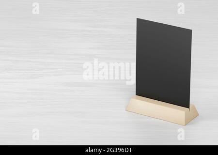 Blank menu on wooden table in the restaurant or cafe Stock Photo