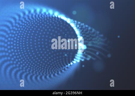 Abstract tunnel of small dots with depth of field effect. Vascular therapy concept. Blood veins and vessels illustration. Stock Photo