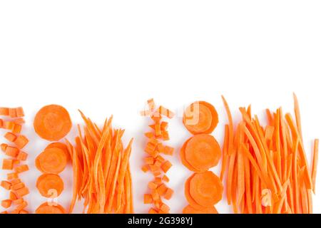 Delicious, useful carrot for cooking dishes. Useful vitamins in a juicy vegetable. Stock Photo
