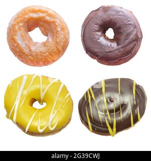 Donuts set Isolated on White Background Stock Photo