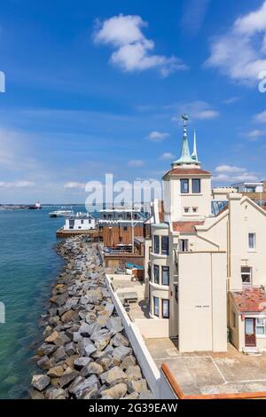 Tower House, home of marine artist W L Wyllie, at the entrance to Portsmouth Harbour, Old Portsmouth, Hampshire, south coast England Stock Photo