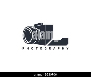 letter L Camera logo template. Camera logo icon on white background. Trendy design logo camera. Stock Vector