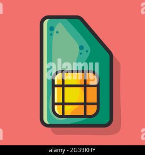 sim card chip vector illustration in flat style Stock Vector