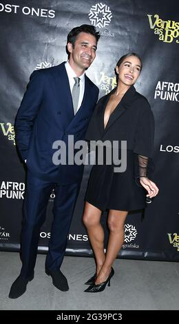 Gilles Marini and Olivia Culpo attend The Red Carpet Carpet Screening of 'Venus As A Boy' on June 14, 2021 at Fotografiska New York in New York, New York. photo by Robin Platzer/Twin Images phone number 212-935-0770 Robin Platzer/ Twin Images/ Credit: Sipa USA/Alamy Live News Stock Photo