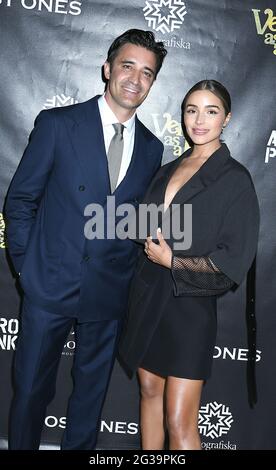 Gilles Marini and Olivia Culpo attend The Red Carpet Carpet Screening of 'Venus As A Boy' on June 14, 2021 at Fotografiska New York in New York, New York. photo by Robin Platzer/Twin Images phone number 212-935-0770 Robin Platzer/ Twin Images/ Credit: Sipa USA/Alamy Live News Stock Photo