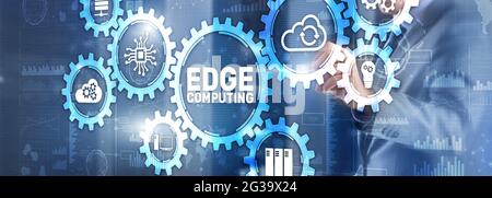 EDGE Computing technology internet concept. Mixed Media. Stock Photo