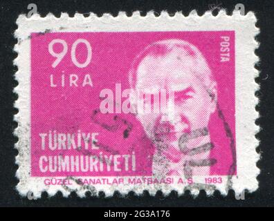 TURKEY - CIRCA 1980: stamp printed by Turkey, shows president Kemal Ataturk, circa 1980. Stock Photo