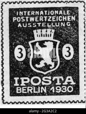 mail, postage stamps, Germany, 3 pfennig vignette, ADDITIONAL-RIGHTS-CLEARANCE-INFO-NOT-AVAILABLE Stock Photo