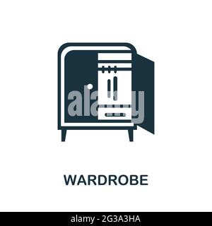 Wardrobe icon. Monochrome simple element from housekeeping collection. Creative Wardrobe icon for web design, templates, infographics and more Stock Vector