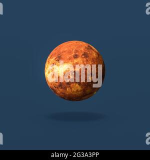 Venus Planet Surface on Blue Background Stock Photo