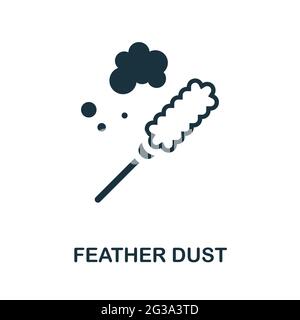 Feather Dust icon. Monochrome simple element from housekeeping collection. Creative Feather Dust icon for web design, templates, infographics and more Stock Vector