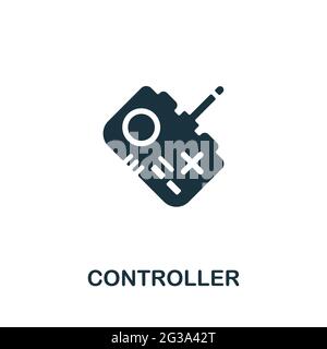 Controller icon. Monochrome simple element from manufacturing collection. Creative Controller icon for web design, templates, infographics and more Stock Vector