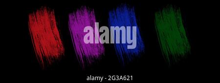 paint strokes on a black banner.. space for text Stock Photo