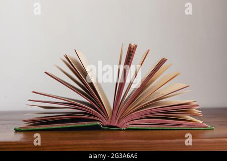 Opened book with a lot of pages Stock Photo
