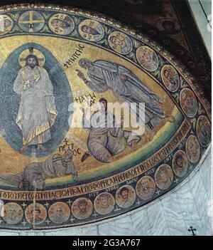 religion, Christianity, Jesus Christ, scenes of his life, transfiguration of Christ, mosaic, ADDITIONAL-RIGHTS-CLEARANCE-INFO-NOT-AVAILABLE Stock Photo