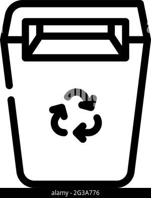 recycling garbage can canteen line icon vector illustration Stock ...