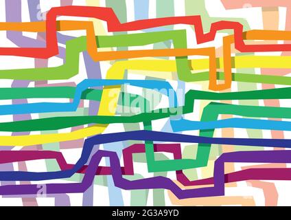 Intersecting colorful stripes, abstract background, vector illustration Stock Vector