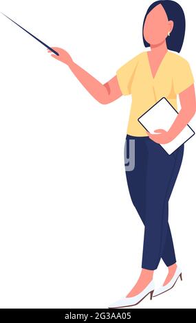 Teacher semi flat color vector character Stock Vector